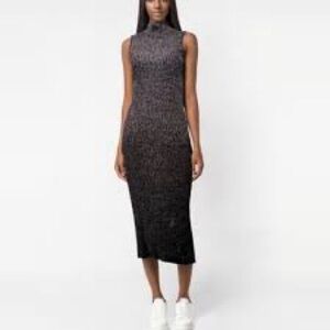 House of Harlow 1960 Black Metallic Midi Holiday Dress, Size Medium